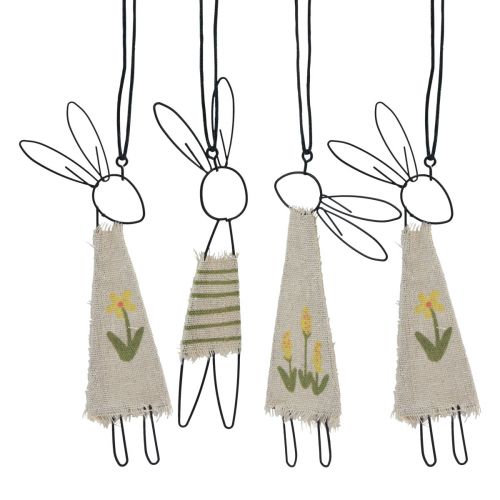 Floristik24 Dekofiguren Metall Hasen Hänger Schwarz Natur 19cm 4 St