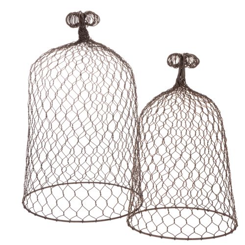 Dekoglocke aus Metall, Rankhilfe, Drahtglocke, Braun, Edelrost, H50/41cm Ø30/25cm, 2er-Set online kaufen | Floristik24.ch