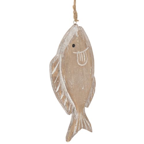 Dekohänger Holzfisch 21 cm Weiss Natur 2er-Set online kaufen | Floristik24.ch