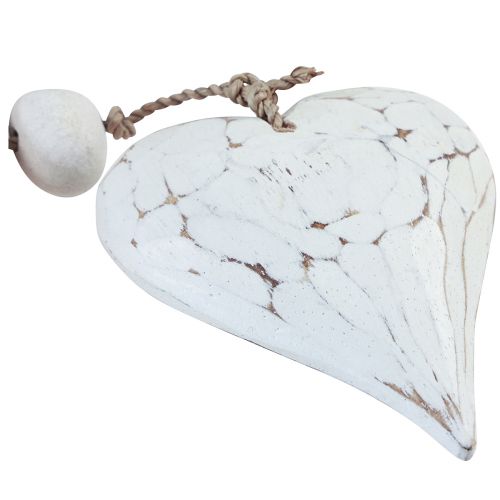 Artikel Dekohänger Holz Rundholz Holzherzen Weiß Natur H85cm