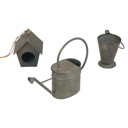 Dekohänger Metall Deko Garten Grau Vintage 5–15cm 3er-Set