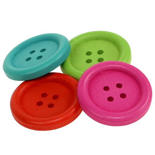 Floristik24 Dekoknöpfe aus Holz bunt sort. Ø2,5cm 72 St