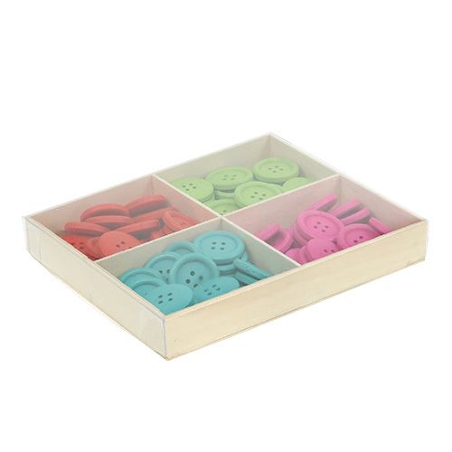 Floristik24 Dekoknöpfe aus Holz bunt sort. Ø2,5cm 72 St