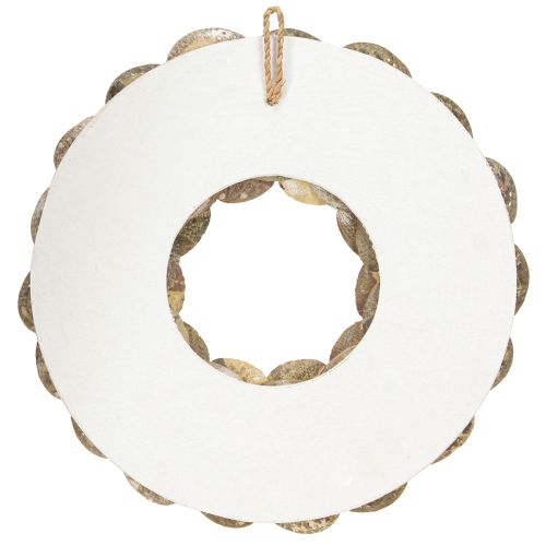 Floristik24 Dekokranz Holz Abalonen Schnecken Weiß Natur H30cm