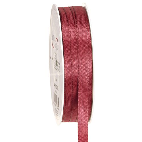 Dekorationsband Schmales Taftband Bordeaux 10mm 50m