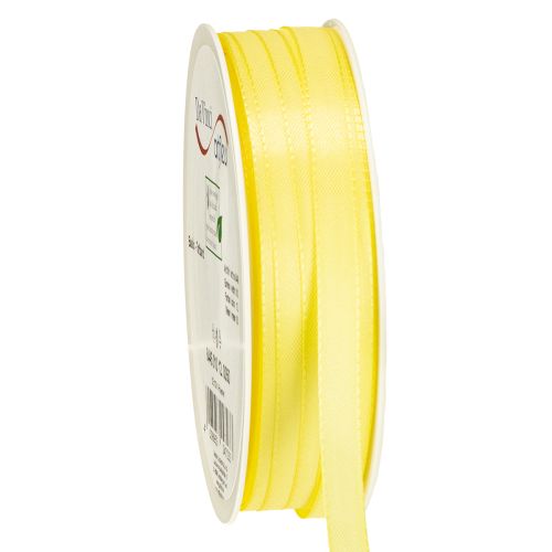 Floristik24 Dekorationsband Taftband Geschenkband Hellgelb 10mm 50m