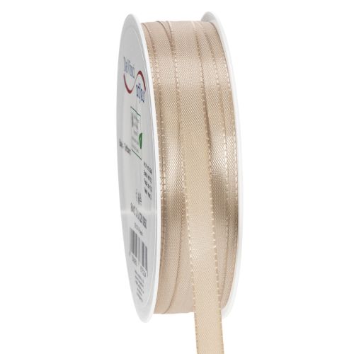 Geschenkband Stoff Beige 10 mm x 50 m für Dekoration und Verpackung