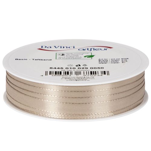 Geschenkband Stoff Beige 10 mm