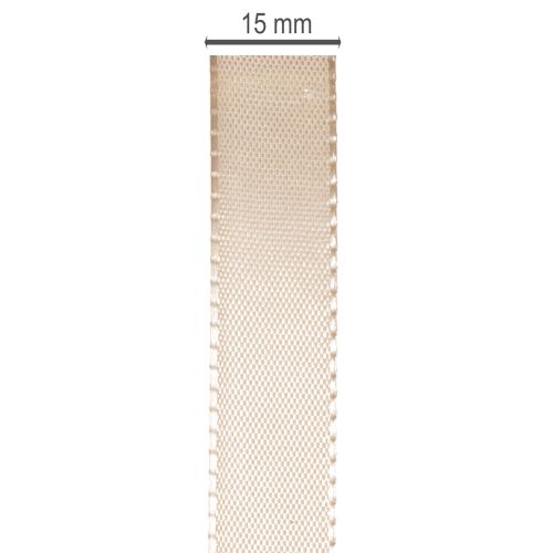 Dekoband Satinband Beige 15mm 50m für Geschenk- und Tischdekoration | Floristik24.ch