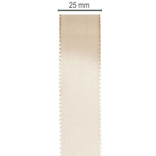 Dekoband Satin Beige 25mm x 50m für Dekoration und Geschenkverpackung | Floristik24.ch