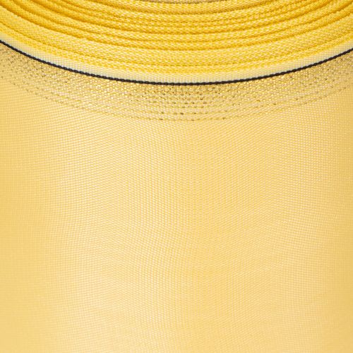 Artikel Dekoratives Moiré Kranzband in Gelb mit Goldrand, Breite 100mm, Länge 25m für Floristik und Dekoration