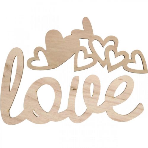 Artikel Herzen „Love“ Holzdeko Natur mit Magnet Dekoschild 20,5/25cm 6St