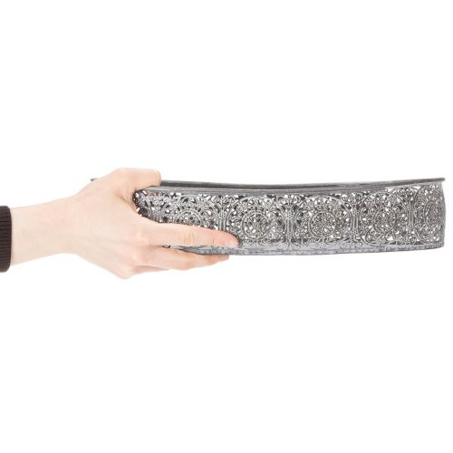 Dekoschalen Oval Metall Grau Weiss L36cm/33,5cm 2er-Set | Floristik24.ch