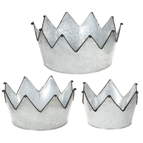 Dekoschale Set Metall Krone aus Zink Ø26,5/22,5/19cm für Dekoration Innen | Floristik24.ch