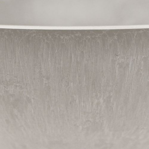 Floristik24 Dekoschale mit Fuß Pflanzschale rund Grau Ø19cm H8cm