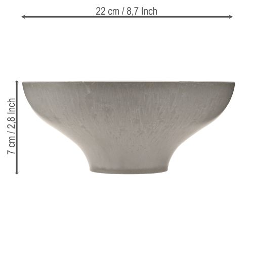 Dekoschale mit Fuß Pflanzschale rund Grau Ø19cm H8cm | Floristik24.ch