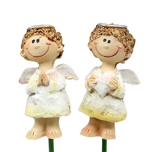 Floristik24 Dekostecker Engel Rot, Weiß 4,5cm L28cm 8St