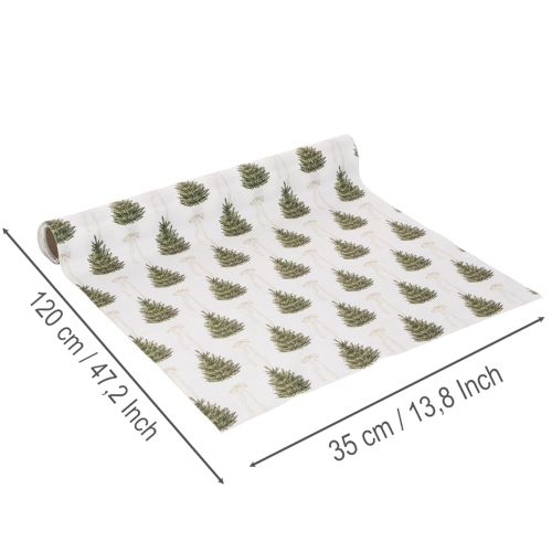 Dekostoff Weihnachten Meterware 35x120cm 2 Rollen mit Tannenbäumen und Schleifen | Floristik24.ch
