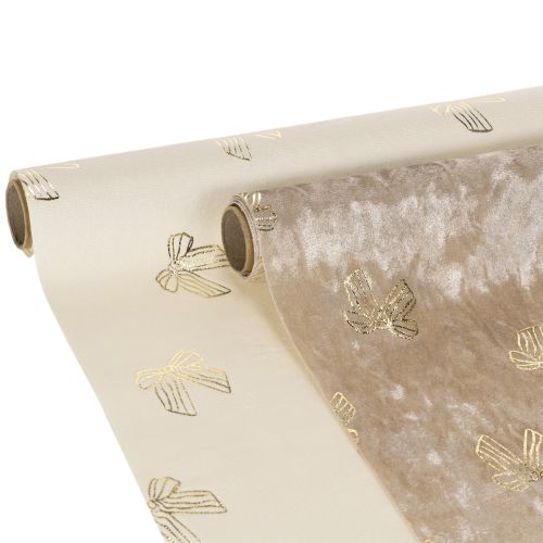 Tischläufer Schleifenmuster 35x120cm Polyester Beige Creme 2er Set online kaufen | Floristik24.ch