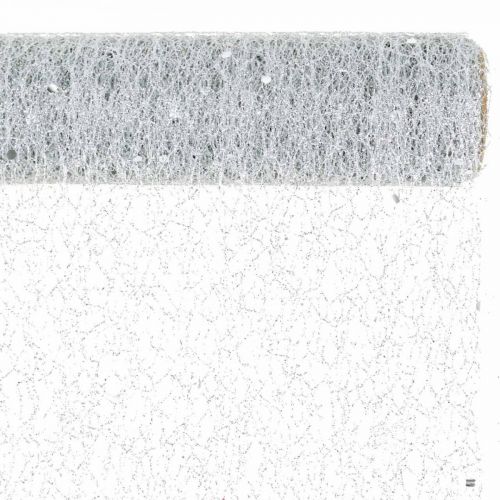 Floristik24 Tischband Dekostoff Grau Silber x 2 sortiert 35x200cm