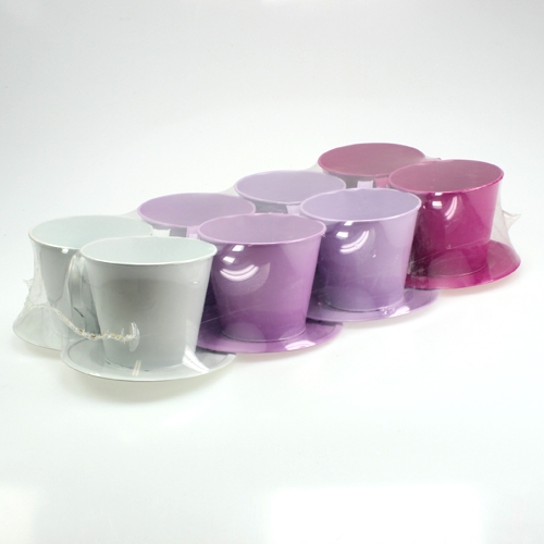 Floristik24 Deko-Tasse mit Teller sort. Ø12cm H10cm 8St.