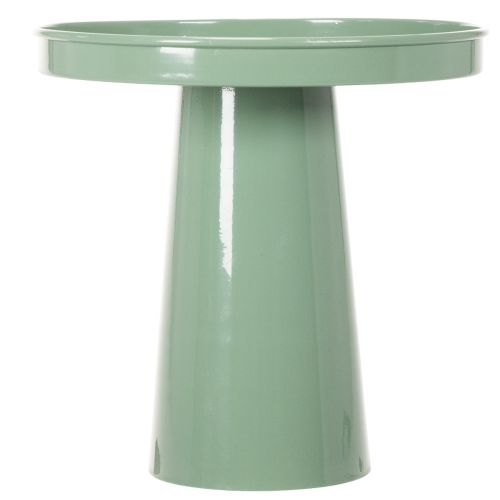 Dekoteller Metall grün 20 cm mit rundem Fuss für Blumenarrangements | Floristik24.ch