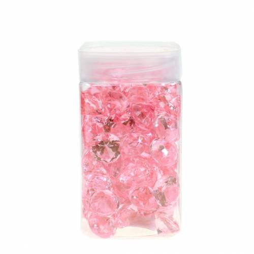 Floristik24 Dekosteine Diamant Acryl Hellrosa Ø1,8cm 150g Streudeko für den Tisch