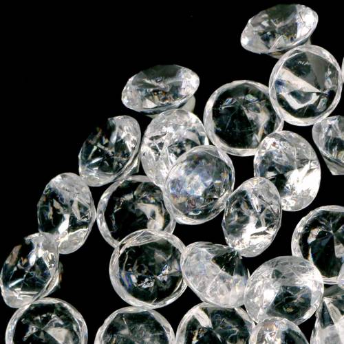 Floristik24 Dekosteine Diamant Acryl Klar Ø1,8cm 150g Streudeko