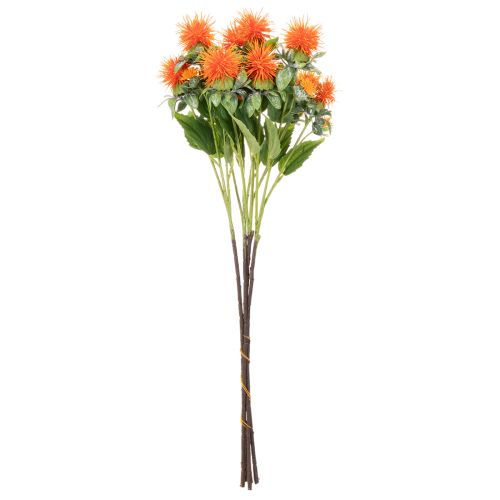Künstliche Färberdistel orange 55cm 4 Stiele aus Kunststoff und Textil | Floristik24.ch