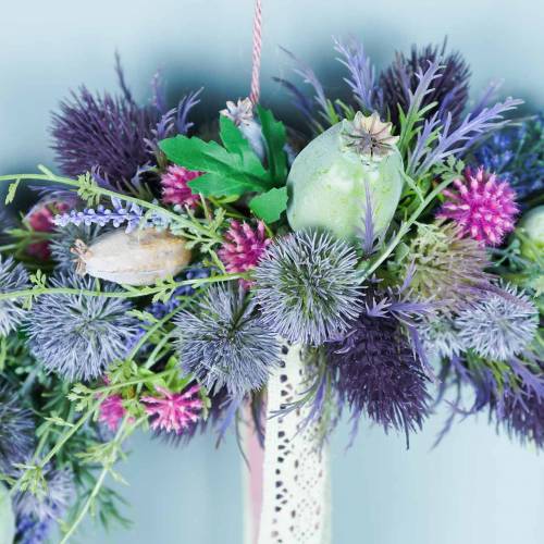 Floristik24 Distel Seidenblume Blau 56cm 3St