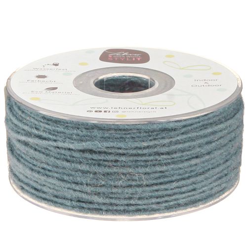 Dochtfaden Wollschnur Filzschnur Blaugrau Ø3mm 100m