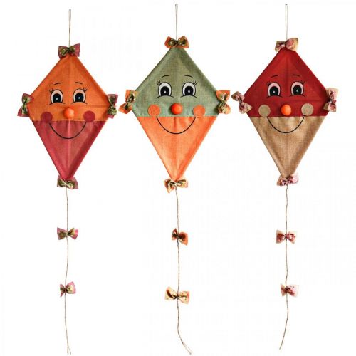 Floristik24 Deko Drachen zum Aufhängen Herbstdeko Jute Sortiert 40×55cm 3St