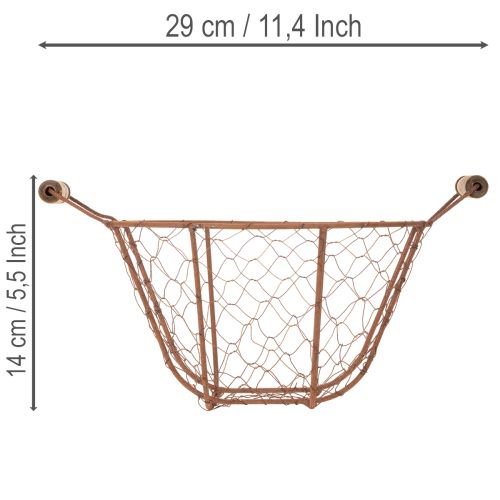 Artikel Drahtkorb rund Ø22cm mit Holzgriffen Metallkorb Rostoptik für Dekoration