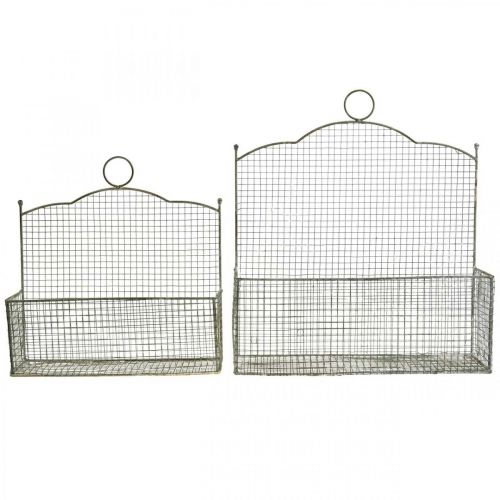Artikel Drahtkorb, Wandkorb, Pflanzkorb Shabby Chic L38/32cm 2er-Set