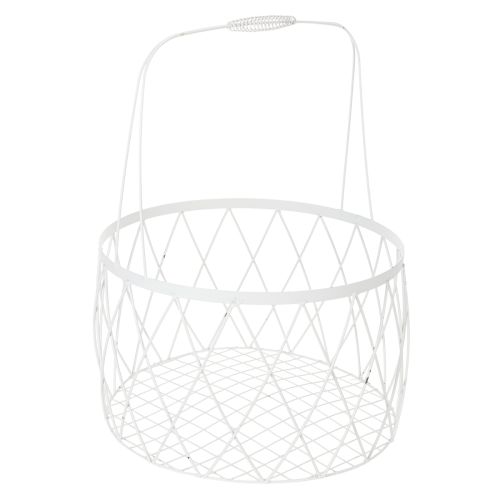 Drahtkörbe 3er-Set Weiss Metall Ø25/30/35cm mit Henkel für Dekoration | Floristik24.ch
