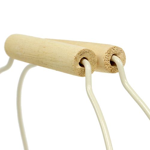 Floristik24 Drahtkorb oval mit Henkel 27x16,5cm H13,5cm Creme