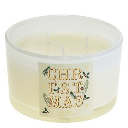 Floristik24 Dreidochtkerze Weihnachten Duftkerze im Glas Vanille Frucht Ø13cm