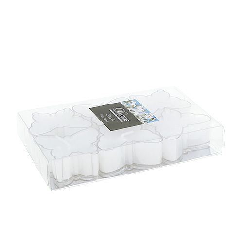 Floristik24 Duftteelicht Schmetterling Ø4,8cm H2cm Weiß 6St