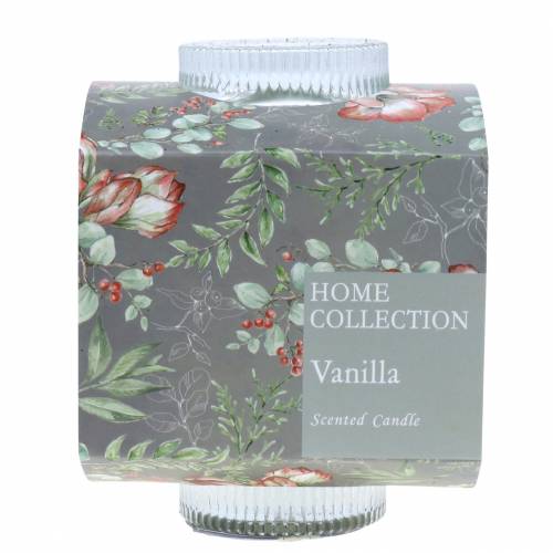 Floristik24 Duftkerze im Glas Vanille Grau Ø8cm H10,5cm