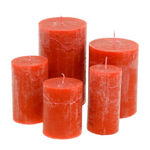 Durchgefärbte Kerzen Orange unterschiedliche Größen