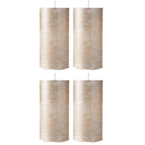 Floristik24 Durchgefärbte Kerzen Platin 50x100mm 4 St
