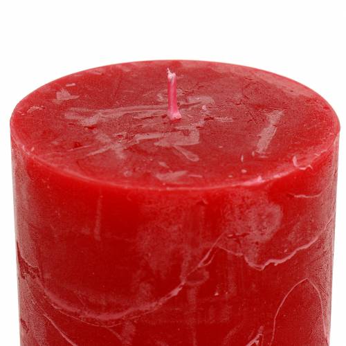 Artikel Vier Rote Durchgefärbte Stumpenkerzen 70x80mm für Adventskranz Weihnachtsdeko