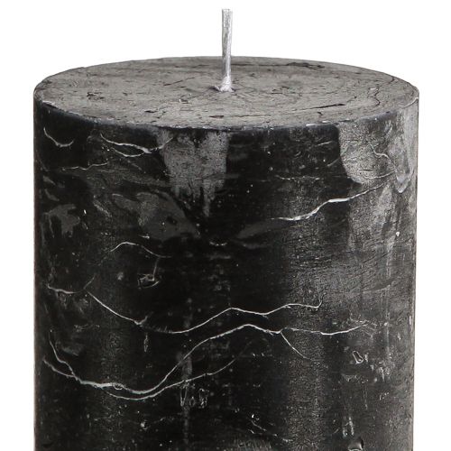 Artikel Schwarze Stumpenkerzen Durchgefärbt 70×120mm 4er Set - Rustikale Dekokerzen für stilvolle Tischdeko & Ambiente
