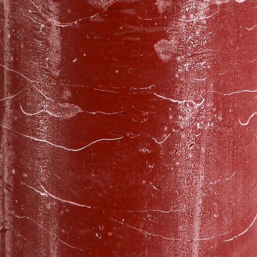 Artikel Dunkelrote Stumpenkerzen Marmoroptik 85x200mm 2er Set – Langbrenndauer für Romantik und Festlichkeit