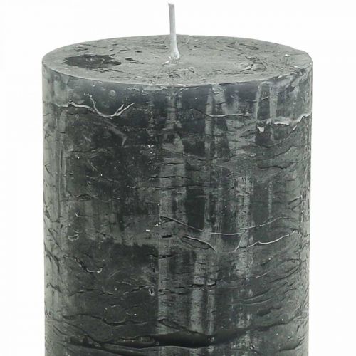 Artikel Durchgefärbte Kerzen Anthrazit Stumpenkerzen 70×120mm 4St