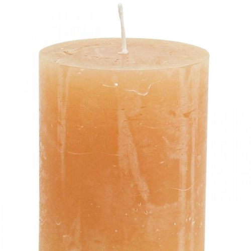Artikel Durchgefärbte Kerzen Orange Peach Stumpenkerzen 60×80mm 4St