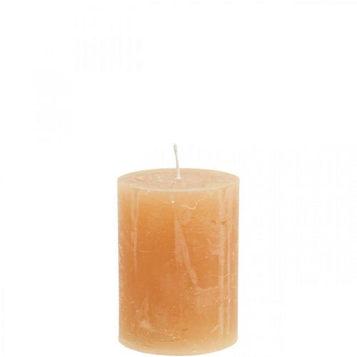 Floristik24 Durchgefärbte Kerzen Orange Peach Stumpenkerzen 60×80mm 4St