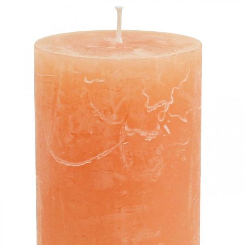 Artikel Durchgefärbte Kerzen Orange Peach Stumpenkerzen 60×100mm 4St