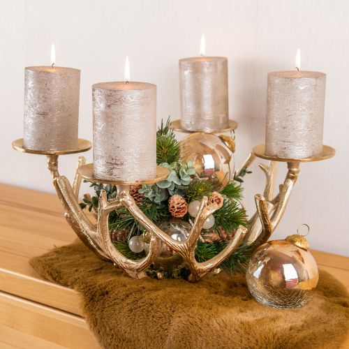 Floristik24 Durchgefärbte Kerzen Platin 70x120mm 4 St