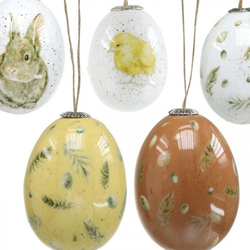 Floristik24 Osterei zum Aufhängen Retro Kunststoff Sortiert 4/4,5/5cm 12St